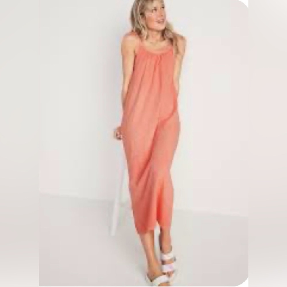 Old Navy Garment Dyed Tie Shoulder Maxi Dress